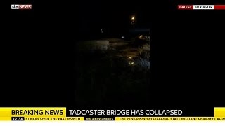 York Flooding Tadcaster Bridge Collapses [upl. by Sisely]