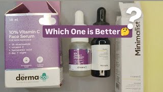 Derma Co 10 Vitamin C Face Serum VS Minimalist 10 Vitamin C Face Serum Review  Demo in Hindi 😨 [upl. by Elisee520]