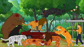 Big Cats vs Tigon vs Liger vs Girzzly Bear vs Hunters  DC2 Animation [upl. by Winsor369]