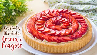 Crostata Morbida Crema e Fragole  Ricetta Facile Crostata di Frutta  55Winston55 [upl. by Nauqes452]