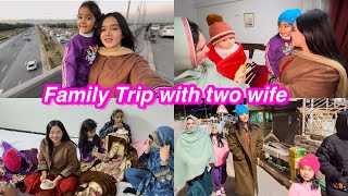 Family trip with two wives 1st time  Sitara yaseen vlog [upl. by Attehcram590]