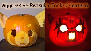 Aggretsuko アグレッシブ烈子 Halloween pumpkin jackolantern [upl. by Airan]