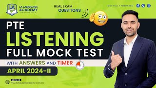 PTE Listening Full Mock Test with Answers  April 2024II  Language Academy PTE NAATI amp IELTS [upl. by Cyndia]