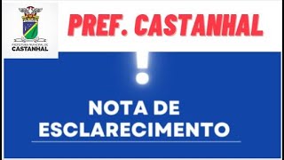 PREF CASTANHALPA NOTA DE ESCLARECIMENTO DA PREFEITURA SOBRE O EDITAL [upl. by Rodie]