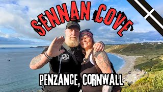 Motorcycle Couple Explore Penzance in Cornwall Sennan Cove [upl. by Mcclees]