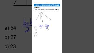 ÁREA DO TRIANGULO RETÂNGULO enem matematicaenem saeb matematicaparaconcursos matematica [upl. by Idner]