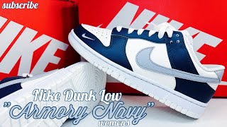 Nike Dunk Low quotArmory Navyquot Review  Legit Check Black Light [upl. by Girard]