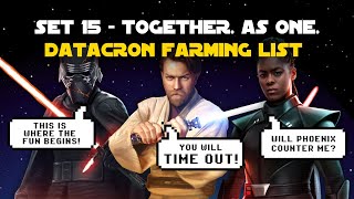 The BulkCron is back Set 15 Datacron Farming List  Together As One Guide  SWGOH [upl. by Bodrogi]