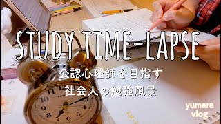 study timelapse  公認心理師を目指す社会人の勉強風景（タイムラプス） [upl. by Rosane453]