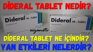 Dideral Tablet Nedir Dideral Tabletin Yan Etkileri Nelerdir Dideral Tablet Nasıl Kullanılır [upl. by Neesay943]