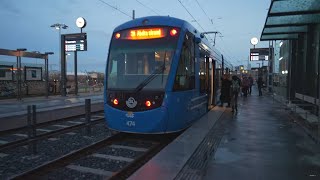 Sweden Stockholm tram ride from Bromma Blocks to Stora Essingen [upl. by Yuille931]