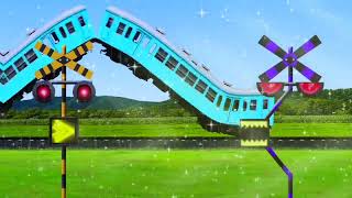 Railroad crossing monkey robottrains railway animation railroadcrossoing train railroad [upl. by Elaen689]