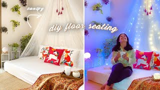 DIY Canopy Floor Seating Ideas for Living Room [upl. by Ahsiekel364]