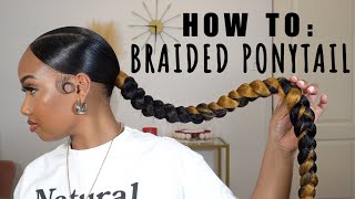 HOW TO LOW BRAIDED PONYTAIL  BEGINNER FRIENDLY BRAIDS [upl. by Jacki]