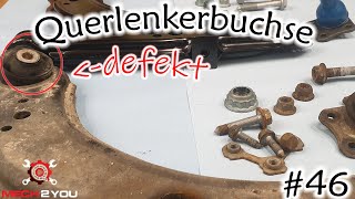 🛠️46 Querlenker  Achslenker am Golf 4 wechseln  Querlenkerbuchse ausgeschlagen [upl. by Wanfried]