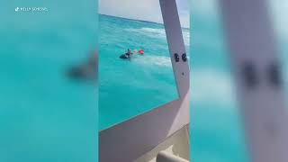 Boat full of passengers sinks in the Bahamas [upl. by Baxy]