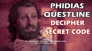 Assassins Creed Odyssey  Phidias Questline Code Locations amp Secret Room [upl. by Adlay158]