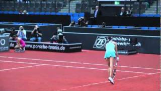 Julia Goerges vs Michaella Krajicek service game  Porsche Tennis Grand Prix 2011 [upl. by Inilahs]