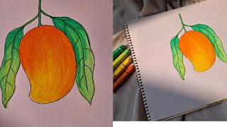 Mango Drawing।। how to draw mango step by step।।Fruits Drawing।। Summer fruit drawing [upl. by Homerus201]