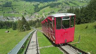 Drahtseilbahn Unterwasser  Iltios and Chäserrugg 9 Jul 2022224K [upl. by Scammon]