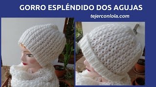 GORRO ESPLÉNDIDO  DOS AGUJAS🥢 [upl. by Tori772]