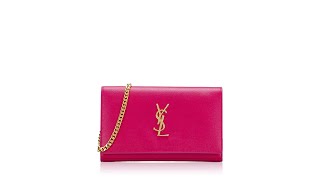 Saint Laurent Grain De Poudre Kate Monogram Chain Wallet Bubblegum [upl. by Chura]