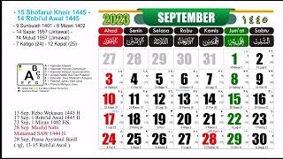 Kalender Bulan September 2023 Kalender 2023 Lengkap Jawa Dan Hijriah [upl. by Abie]