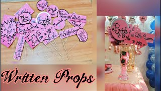 Written Props For Bridal Shower👰🏻  Bridal Shower Series  DIY Props [upl. by Nylrehc731]