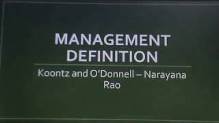 Management  Definition Koontz and O’Donnell – Narayana Rao [upl. by Phipps]