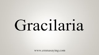 How To Say Gracilaria [upl. by Ladnek]