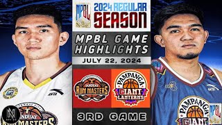 MPBL HIGHLIGHTS BATANGAS CITY TANDUAY RUM MASTERS VS PAMPANGA GIANT LANTERNS JULY 22 2024 [upl. by Ydur]