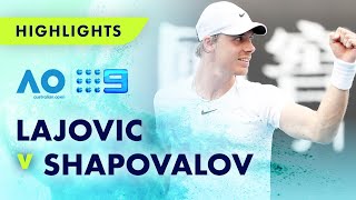 Match Highlights Dusan Lajovic v Denis Shapovalov  Australian Open 2023  Wide World of Sports [upl. by Farver793]