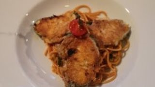 Zucchinischnitzel Rezept vegetarsich auf Spaghetti  Der Bio Koch 104 [upl. by Ahsyekal]