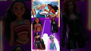 Moana🆚Frozen Elsa 🆚Black Widow🆚Wonderwoman  coffindance tileshop [upl. by Eded]