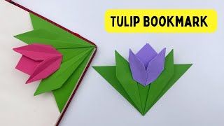 DIY Paper Tulip FLOWER Bookmark  Origami Bookmark  Paper Craft  Paper Flower  Tulip Bookmark [upl. by Alissa]