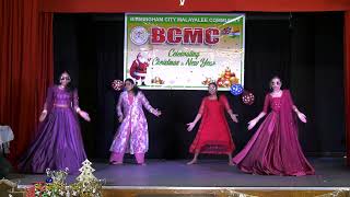 BCMC Christmas amp New Year 2023  2024  Group Dance  Eva Chelsa Aleena amp Athira [upl. by Yelnikcm]