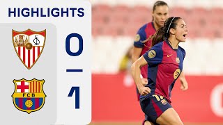 SEVILLA FC 0  1 FC BARCELONA  RESUMEN LIGA F [upl. by Ennagroeg663]