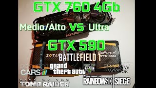 GTX 590 vs GTX 760 4Gb  MediumHigh vs Ultra  1080p [upl. by Mir]