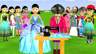 Scary Teacher 3D vs Squid Game Sew Princess Dress Squid Game Doll Nice or Error 5 Time Challenge [upl. by Immij]