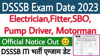 DSSSB Exam Date 2023  DSSSB ITI Recruitment Exam Date 2023  Delhi Jal Board [upl. by Dorree]