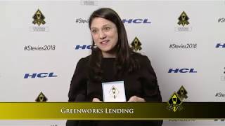 Greenworks Lending wins in the 2018 Stevie® Awards for Women in Business [upl. by Yecac726]