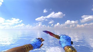 CS 2 Knife Glove Combo Hand Wraps Cobalt Skulls and Survival Knife Fade [upl. by Eladnor]