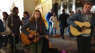 quotHappierquot Ed Sheeran  Allie Sherlock and all buskers of Grafton street [upl. by Ahsiekin767]