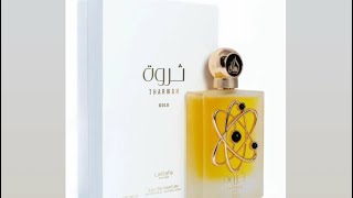 PERFUME THARWAH GOLD LATAFFA 💎🌟 RESEÑA COMPARATIVA [upl. by Enayr]