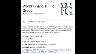 WORLD FINANCIAL GROUP  SCAM ALERT [upl. by Nahgrom]