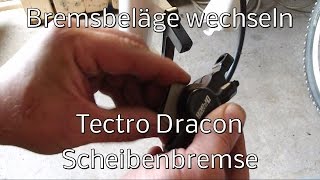 Bremsbeläge wechseln Tectro Dracon Scheibenbremse replace brake pads [upl. by Eizle]