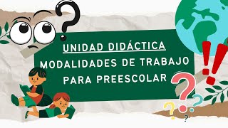 Unidad didáctica Ejemplo de planeación en Preescolar Modalidades de tranajo Plan de Estudio 2022 [upl. by Nomar]