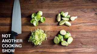 4 EASY WAYS TO CUT BRUSSELS SPROUTS [upl. by Charyl]