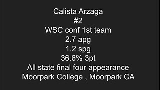 Calista Arzaga Highlights  Moorpark College [upl. by Christabelle954]