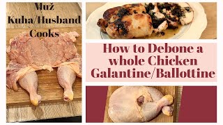 How to debone a whole chicken for Galantine Ballottine Stuffed Chicken Roll  Jacques Pepin [upl. by Barbaraanne]